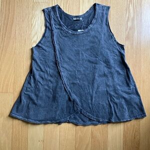 NWT Anthropologie Washed Charcoal Wrap-Style Tank by brand Anama size S